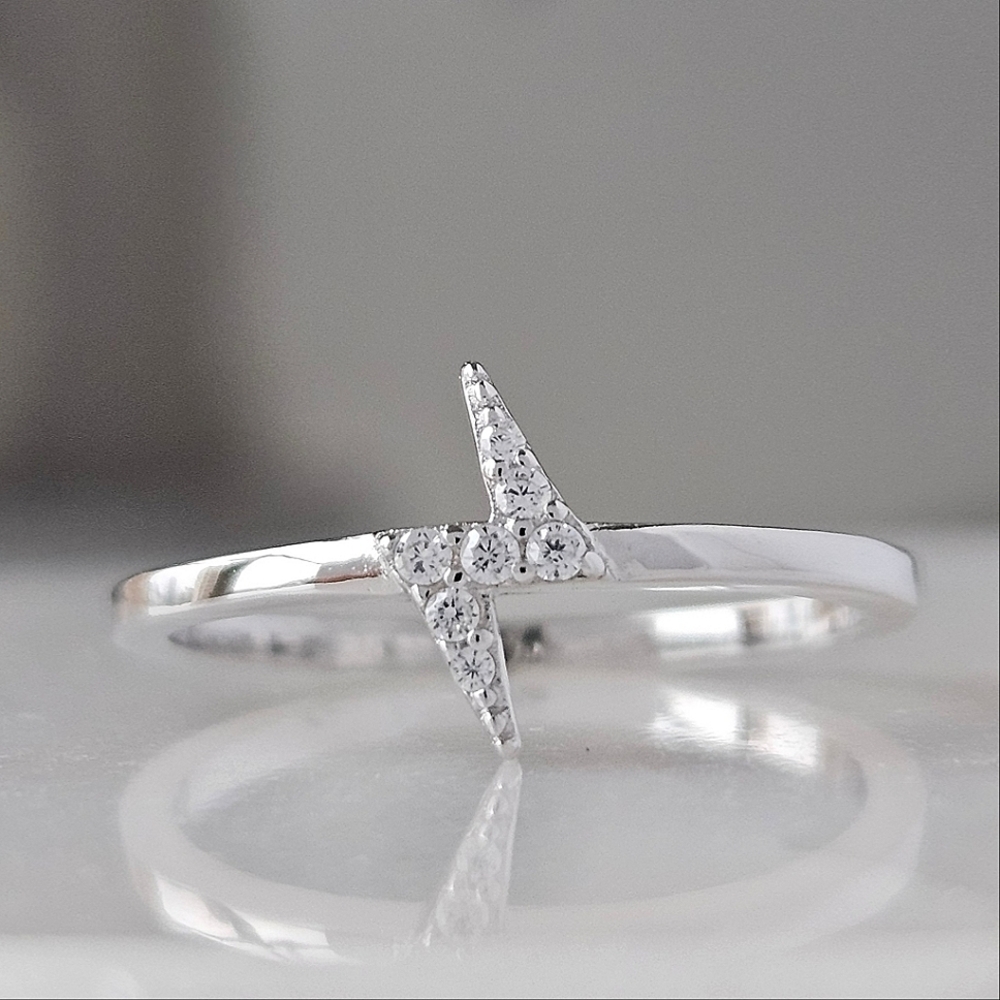 Harry Potter Lightning Bolt Scar Ring, solid 925 Sterling Silver